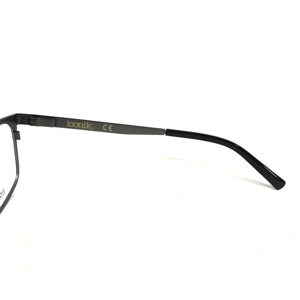 Iconik Eyeglasses Frames Pierce C02 Gunmetal Grey Square Full Rim 56-19-145
